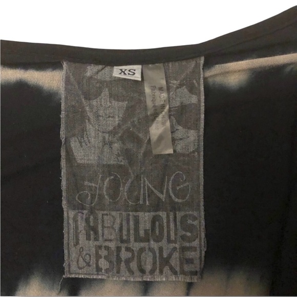 YF&B Black & Tan Tie Dye Tropical Stripe Swing Top Size Size XS - Picture 4 of 7